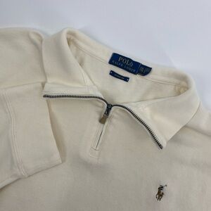 Polo Ralph Lauren Pullover Mens XXL Cream Estate Rib Flesh Pony Sweater Preppy